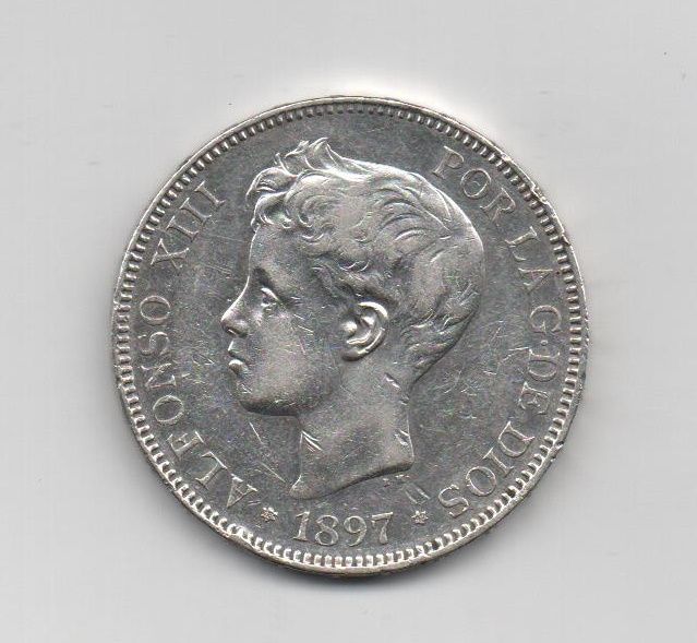 ALFONSO XIII DEL AÑO 1897* 97 DE 5 PESETAS